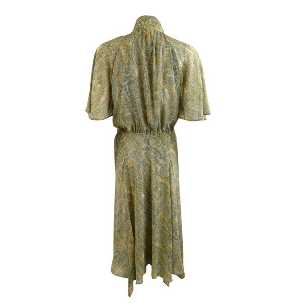 Lauren Ralph Lauren Women's Petite Paisley Tie-Neck Dress (4P, Cream Multi) - Picture 2 of 3